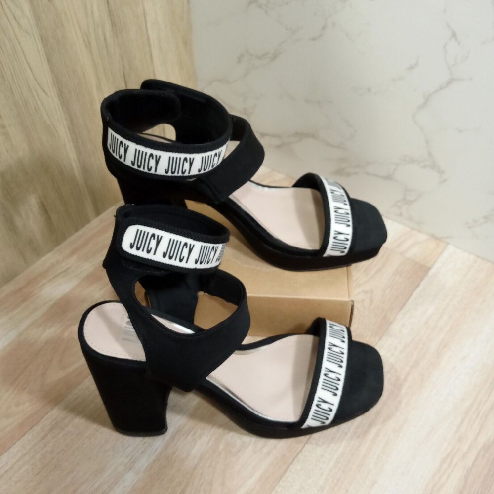 Juicy Couture Womens 8.5 High Heel Sandals Ankle Strap 4 Inch Heel